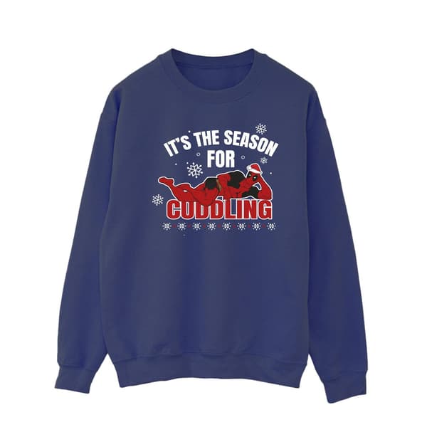 Deadpool Herr Time For Cuddling Deadpool Sweatshirt 5XL Marinblå Navy Blue 5XL