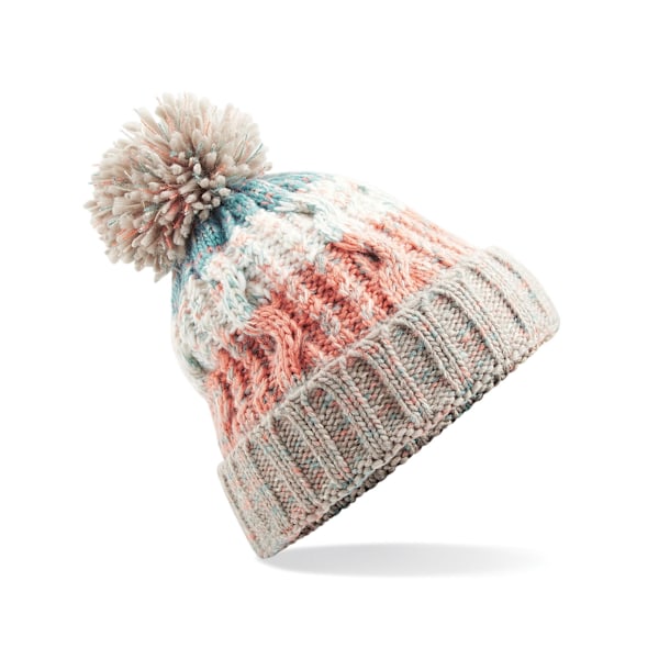 Beechfield Dam Beanie med Korkspiral Pompom, One Size, Milk Milkshake Mix One Size