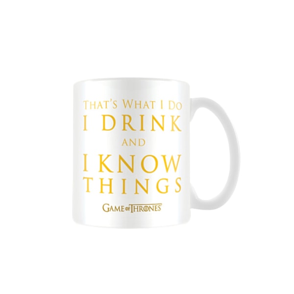 Game of Thrones Drick & Know Things Mugg En Storlek Gul/Vit Yellow/White One Size