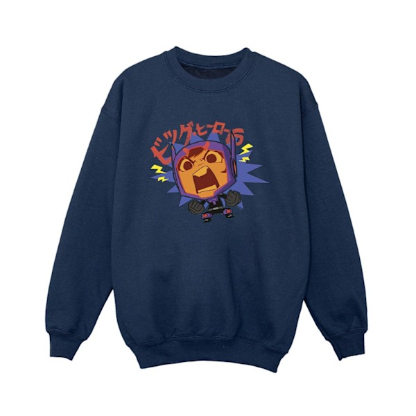 Disney Boys Big Hero 6 Baymax Hiro Angry Manga Sweatshirt 12-13 Navy Blue 12-13 Years