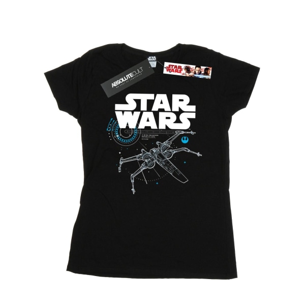 Star Wars Dam/Dam The Last Jedi X-Wing T-shirt i bomull XXL Black XXL