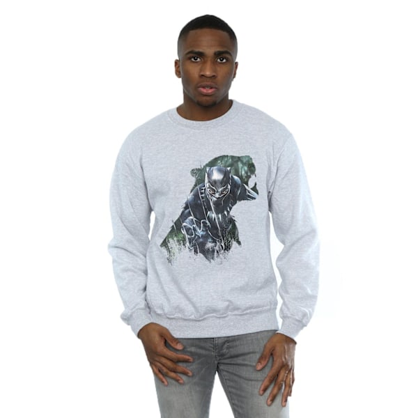 Marvel Herr Svart Panther Wild Silhouette Sweatshirt M Sports G Sports Grey M