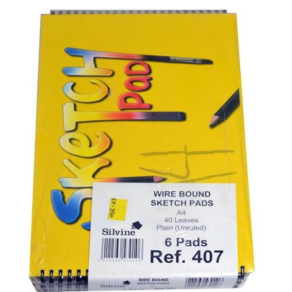 Silvine Spiralbunden Skissblock 40 Ark One Size Gul Yellow One Size