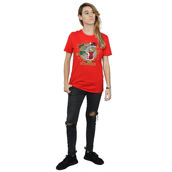 Tom And Jerry Dam/Damer Jul Överraskning Bomull Pojkvän Red XL