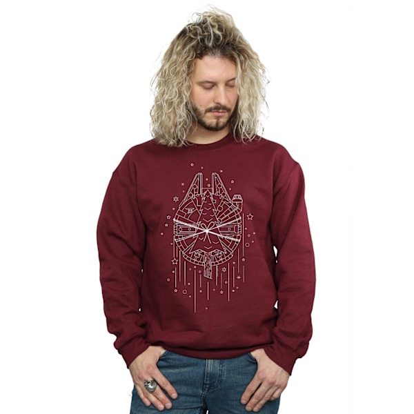 Star Wars Herr Millennium Falcon Julgran Leverans Sweatshirt Burgundy S