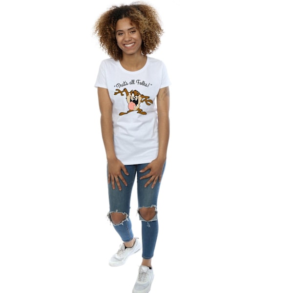 Looney Tunes Dam/Damer That´s All Folks Taz Bomull T-shirt White XL