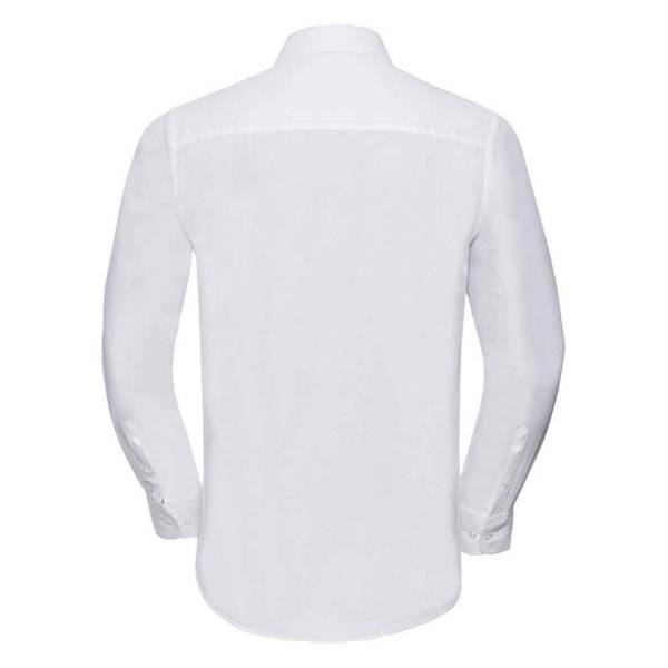 Russell Collection Herr Oxford Skräddarsydd Långärmad formell skjorta White 19.5in