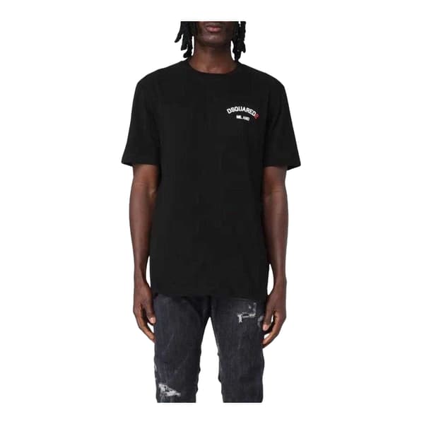 DSquared2 Unisex Vuxen Gummerad Logotyp Bomull Regular T-shirt L Black L
