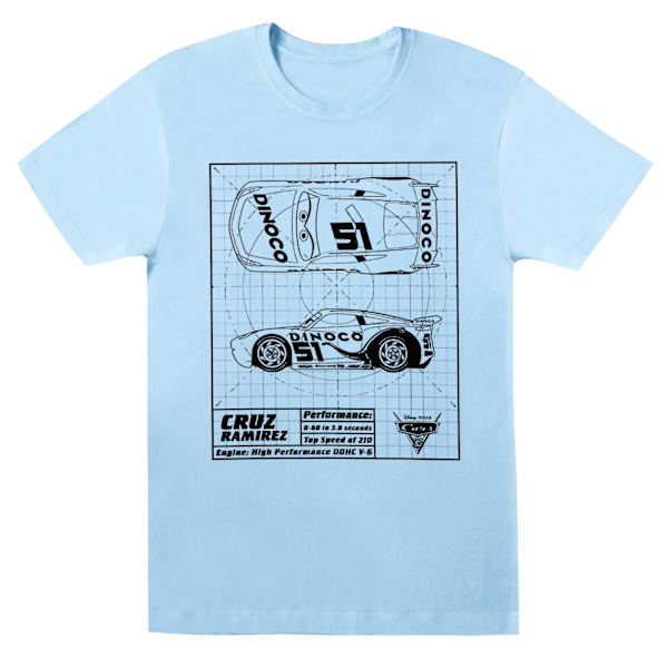 Disney Cars Cruz Ramirez Blåkopia T-shirt Storlek L Babyblå Baby Blue L