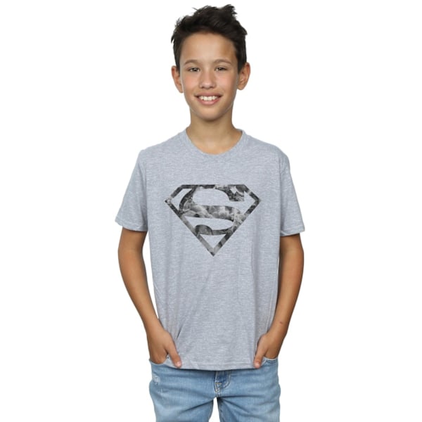 DC Comics Boys Superman Marble Logo T-shirt 12-13 år Sport Sports Grey 12-13 Years