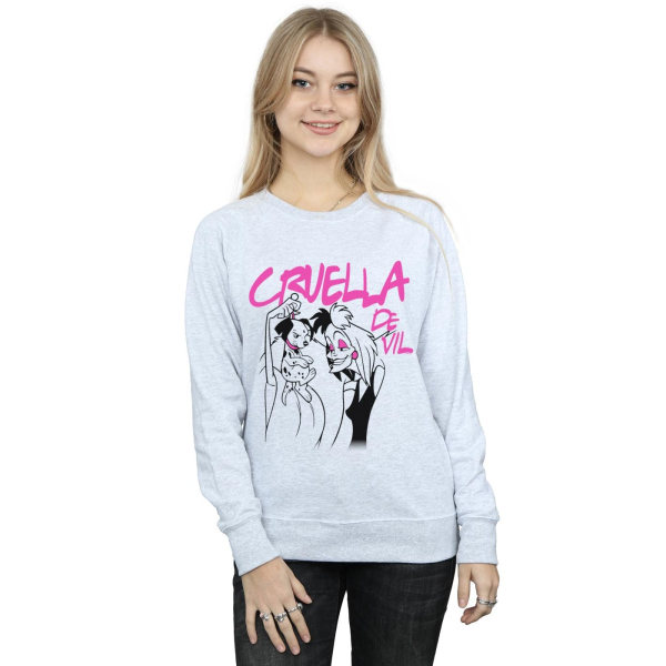 Disney Dam/Dam Cruella De Vil Collared Sweatshirt XL Spor Sports Grey XL