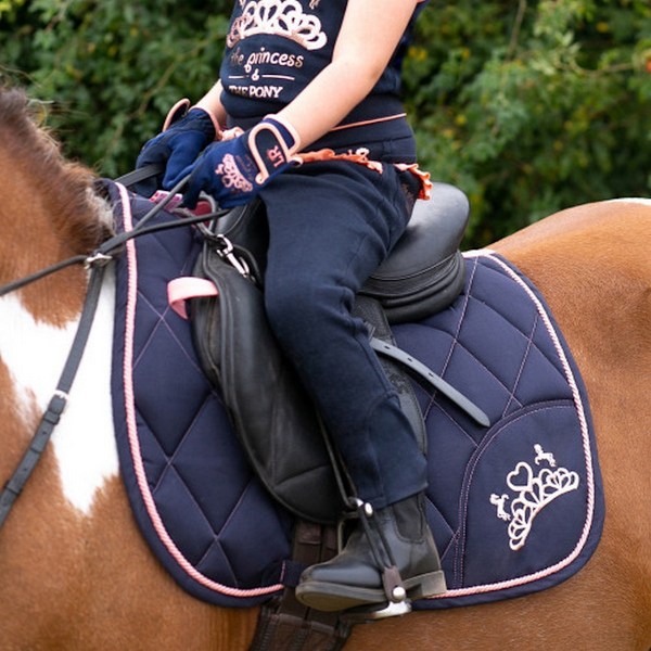 Little Rider The Princess And The Pony Hästsadelpad Pony/Cob Navy/Peach Pony/Cob