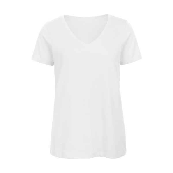 B&C Dam/Damer Inspire Ekologisk Bomull V-ringad T-shirt 20 UK W White 20 UK