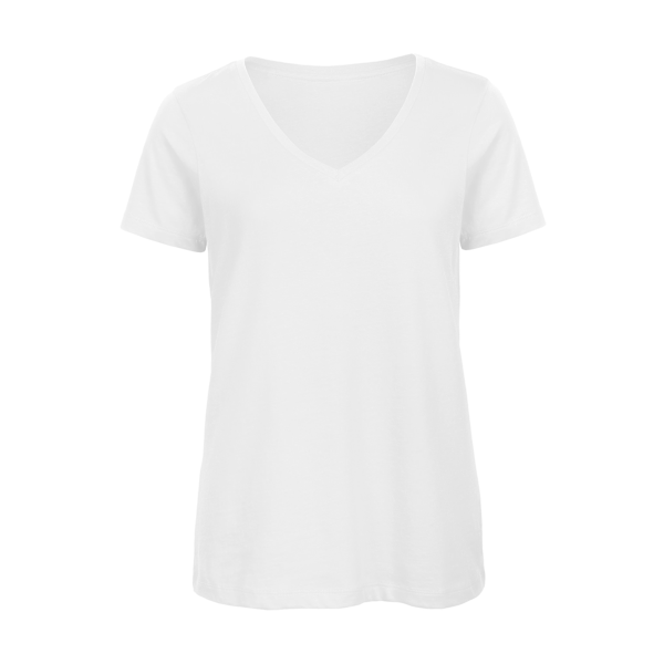 B&C Dam/Kvinnor Inspire Ekologisk Bomull V-ringad T-shirt 14 UK W White 14 UK