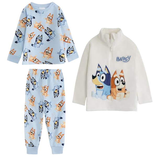 Bluey Pojkar Karaktär Långärmad Lång Pyjamas Set 4-5 År Blå Blue 4-5 Years