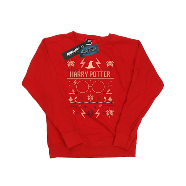 Harry Potter Dam/Damjul Julmönstrad Sweatshirt XL Röd Red XL