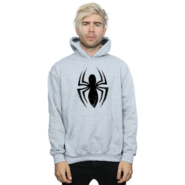 Spider-Man Mens Ultimate Spider Logo Hoodie XL Sports Grey Sports Grey XL