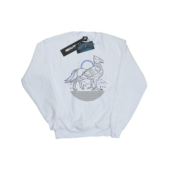 Harry Potter Pojkar Buckbeak Linje Konst Sweatshirt 7-8 År Vit White 7-8 Years