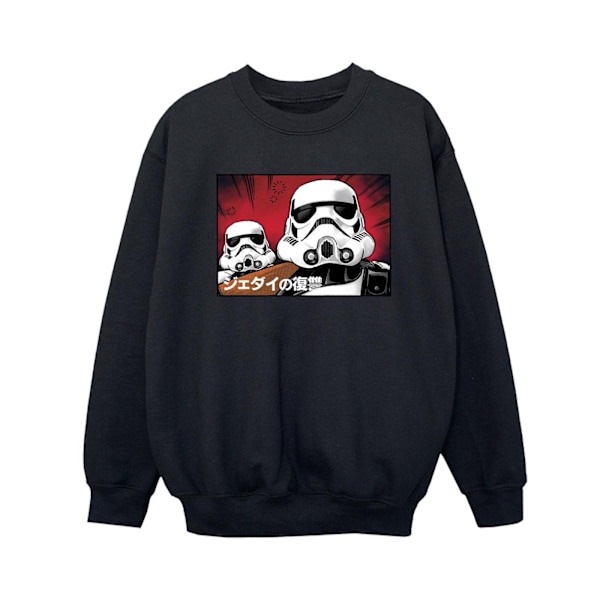 Star Wars Stormtrooper japansk sweatshirt för pojkar 9-11 år svart Black 9-11 Years