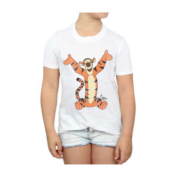 Winnie the Pooh Girls Classic Tigger Bomull T-shirt 7-8 år W White 7-8 Years