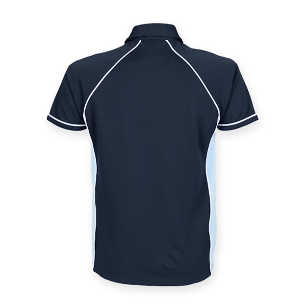 Finden & Hales Herr Piped Performance Sports Polo Shirt 2XL Nav Navy/Sky/White 2XL