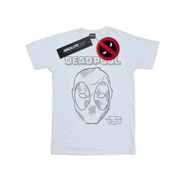 Marvel Deadpool T-shirt för män, This Is Just Lazy, 4XL, vit White 4XL