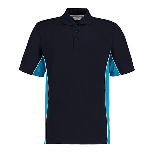 GAMEGEAR Herr Track Pikétröja i Polycotton 3XL Marinblå/Turkos Navy/Turquoise 3XL