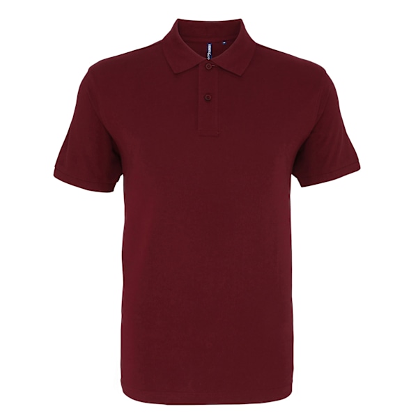 Asquith & Fox Herr Enfärgad Kortärmad Pikétröja 2XL Burgundy Burgundy 2XL