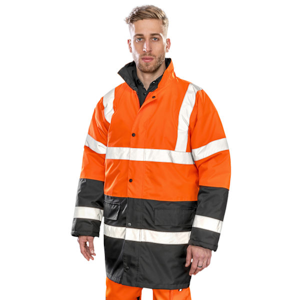 Result Core Unisex Vuxen Tvåfärgad Säkerhetssäkerhetsrock XL Fluorescerande Fluorescent Orange/Black XL