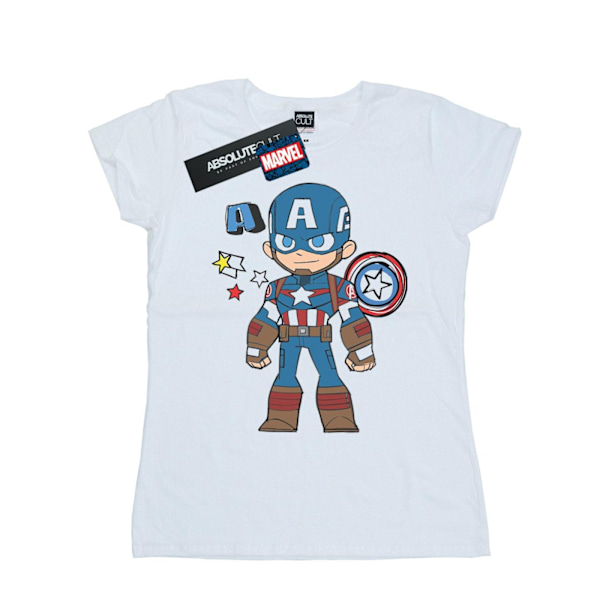 Marvel Dam/Kvinnor Captain America Sketch Bomull T-shirt S Vit White S