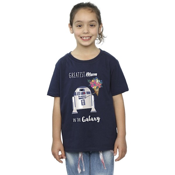 Star Wars Girls R2D2 Greatest Mum Bomull T-shirt 9-11 År Marinblå Navy Blue 9-11 Years