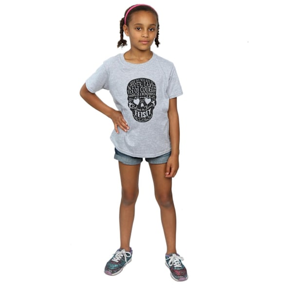 Disney Girls Tinker Bell Skull Bomull T-shirt 7-8 år Sport Sports Grey 7-8 Years