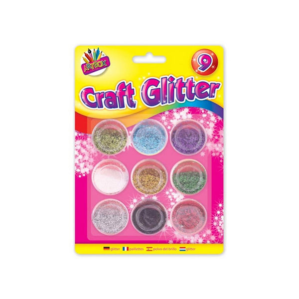 ArtBox Asorterade metalliska glitterburkar (9-pack) En storlek Assorted One Size