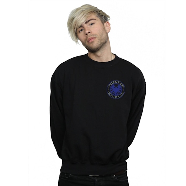 Marvel Mens Agents Of SHIELD Brösttryck Sweatshirt 4XL Svart Black 4XL