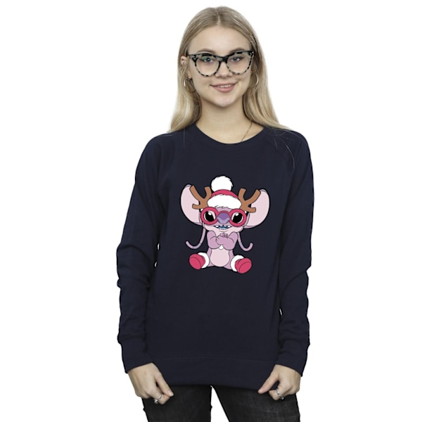 Disney Dam/Kvinnor Lilo & Stitch Angel Ren Sweatshirt XX Navy Blue XXL