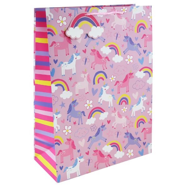 Eurowrap Unicorn And Rainbow Presentpåse (pack om 6) L Rosa/Multic Pink/Multicoloured L