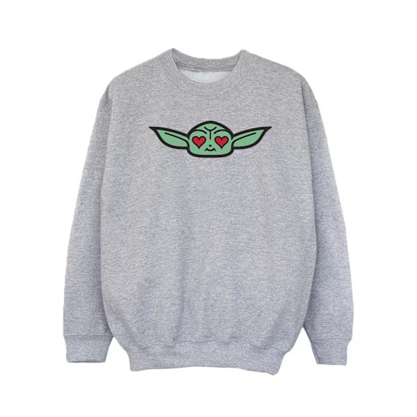 Star Wars Girls The Mandalorian Grogu Heart Eyes Sweatshirt 3-4 Sports Grey 3-4 Years