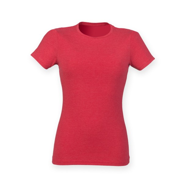 Skinni Fit Dam/Dam Triblend Kortärmad T-Shirt 2XL Röd Red Triblend 2XL