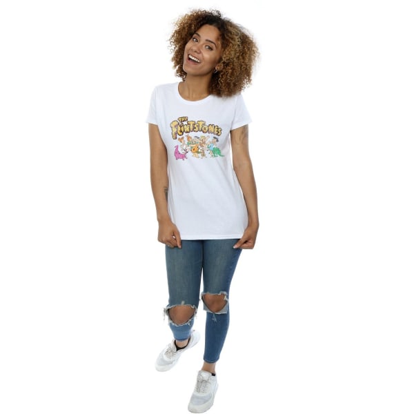 The Flintstones Dam/Kvinnor Grupp Distressed Bomull T-shirt L White L