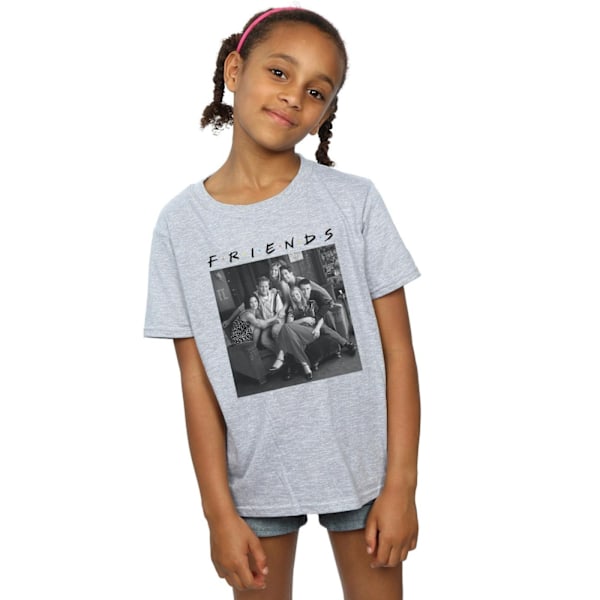 Friends Girls Svartvitt Foto Bomull T-shirt 12-13 År Sports Grey 12-13 Years