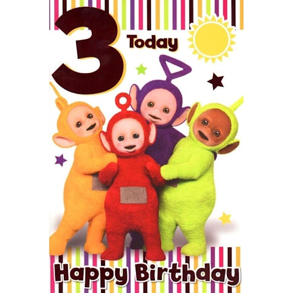 Teletubbies 3:e födelsedagskort, en storlek, flerfärgad Multicoloured One Size