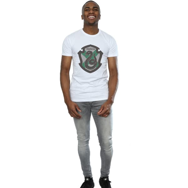 Harry Potter Herr Slytherin Crest Flat T-Shirt XL Vit White XL