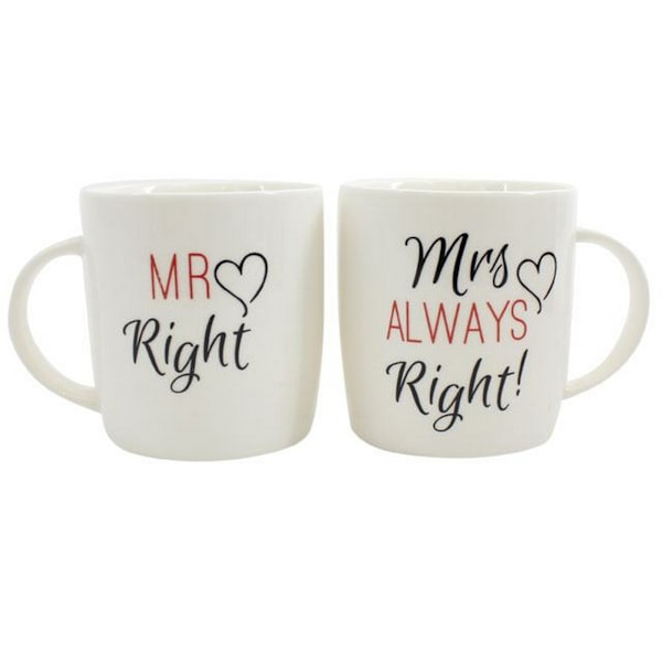 Something Different Mr Right/Mrs Always Right Mugg Keramisk Boxad Multicolour One Size