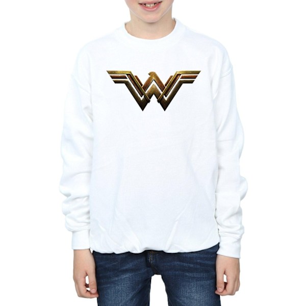 DC Comics Boys Justice League Movie Wonder Woman Emblem Sweatshirt White 9-11 Years