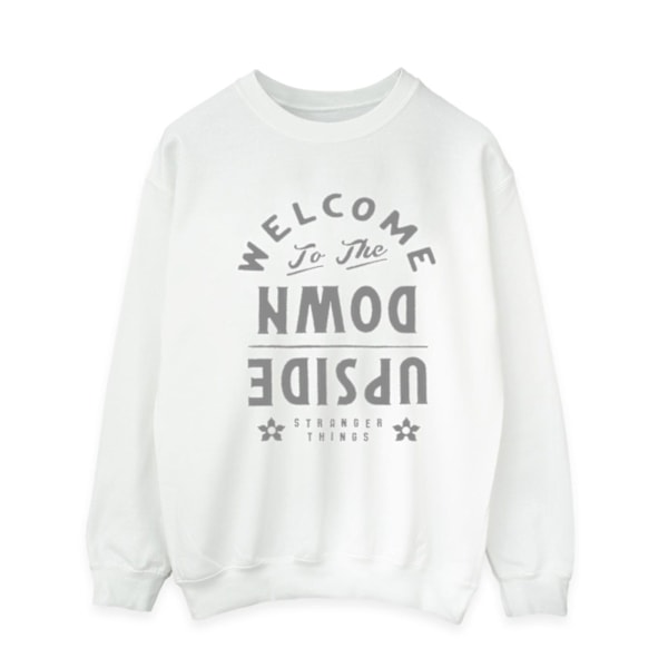 Netflix Herr Stranger Things Välkommen Till Upside Down Sweatshirt White 4XL