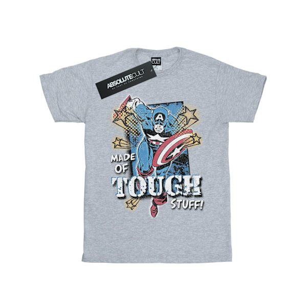 Marvel Girls Captain America Made Of Tough Stuff Bomull T-shirt Sports Grey 7-8 Years