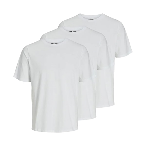 Jack And Jones Herr T-shirt Enfärgad Kortärmad (3-pack) S W White S