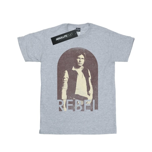 Star Wars Dam/Dam Han Solo Rebel T-shirt för pojkvän i bomull Sports Grey S