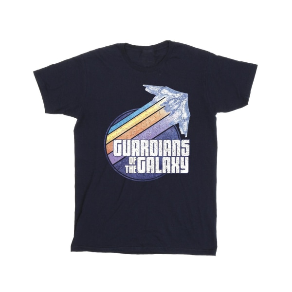 Guardians Of The Galaxy Mens Badge Rocket T-Shirt XXL Marinblå Navy Blue XXL