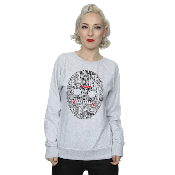 Fredag den 13:e Dam/Dam Jason Text Mask Sweatshirt S Heather Heather Grey S